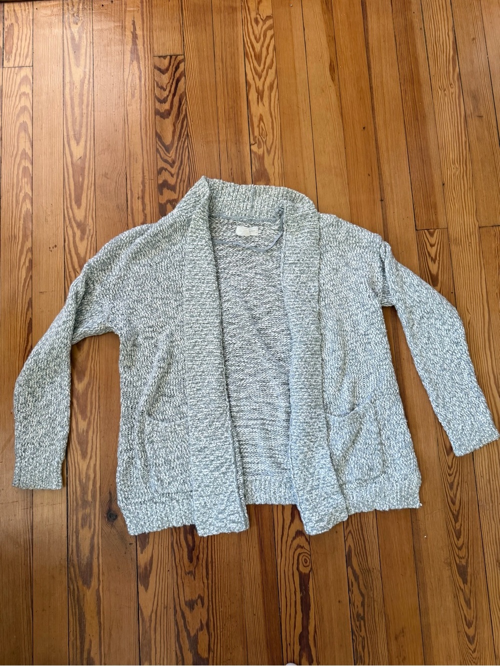 Lou & Grey Marled Open Cardigan Chunky Knit Cozy Sweater Large